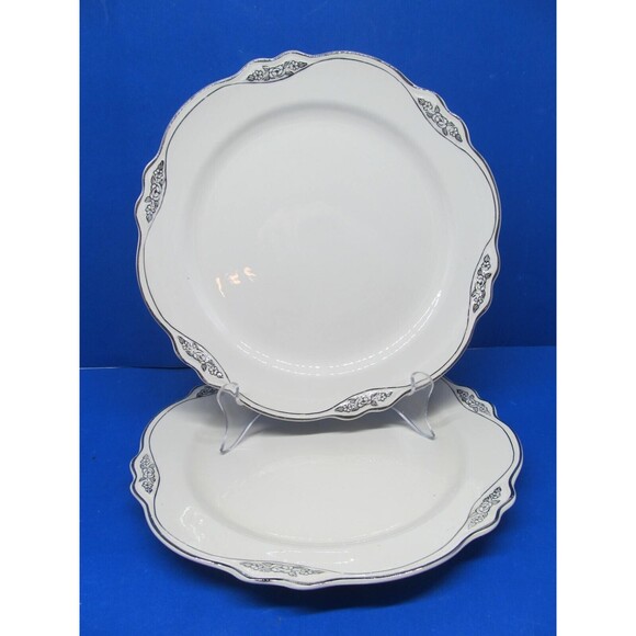 Homer Laughlin Virginia Rose Patrician F44 N8 Luncheon Plates Set Of 2 Plates GC - Picture 16 of 16